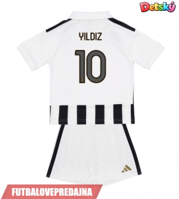 Lacne Dětský Futbalové dres Juventus Kenan Yildiz #10 2026-27 Krátky Rukáv - Domáci (+ trenírky)